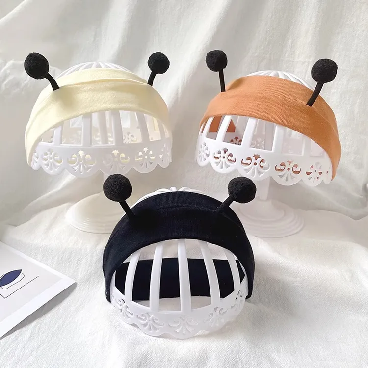 婴儿护囟门发带可爱超萌宝宝新生卤门帽头饰女宝棉质发箍男宝春秋