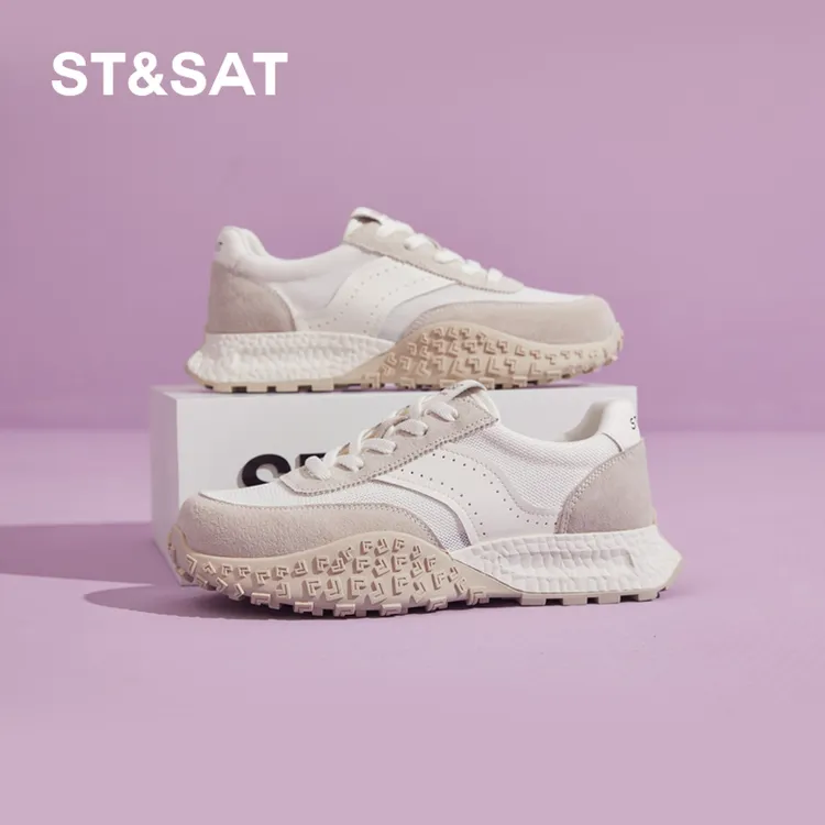 St&Sat/星期六2025夏季新款透气网面运动女鞋时尚百搭潮流休闲鞋