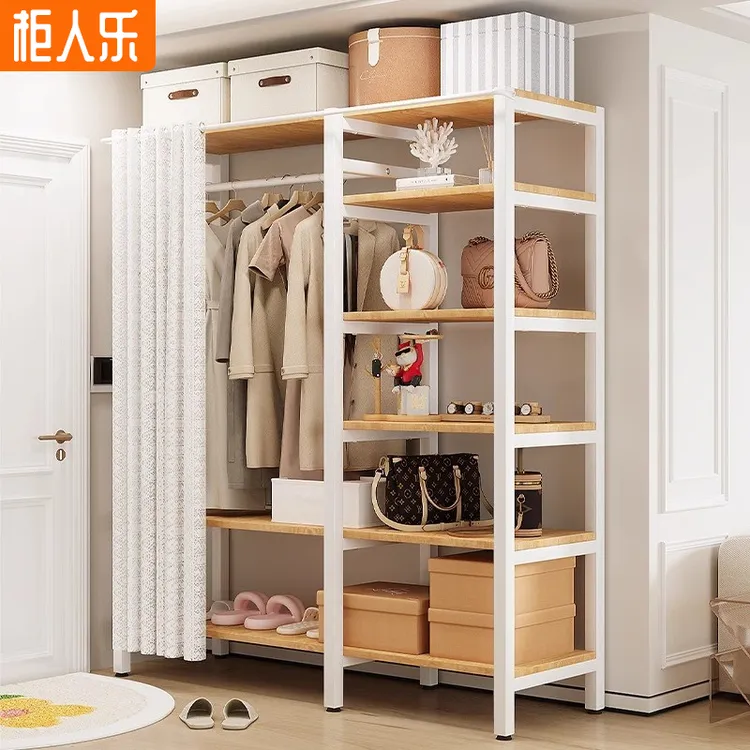 柜人乐简易衣柜家用多功能衣柜挂衣网红出租房衣柜全钢架简易衣柜