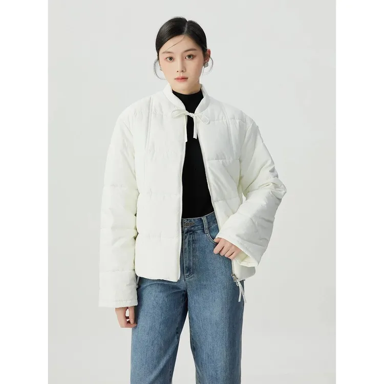 哥弟简约保暖复古小立领新雪丽面包服外套1400701