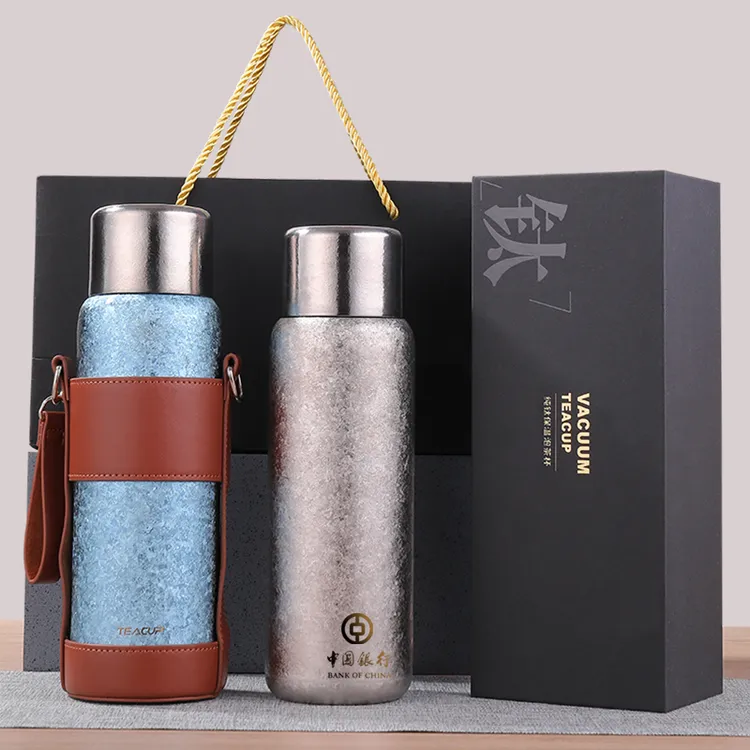 鲁道夫高档纯钛泡茶保温杯焖茶杯冰花款高颜值泡茶带茶隔大容量