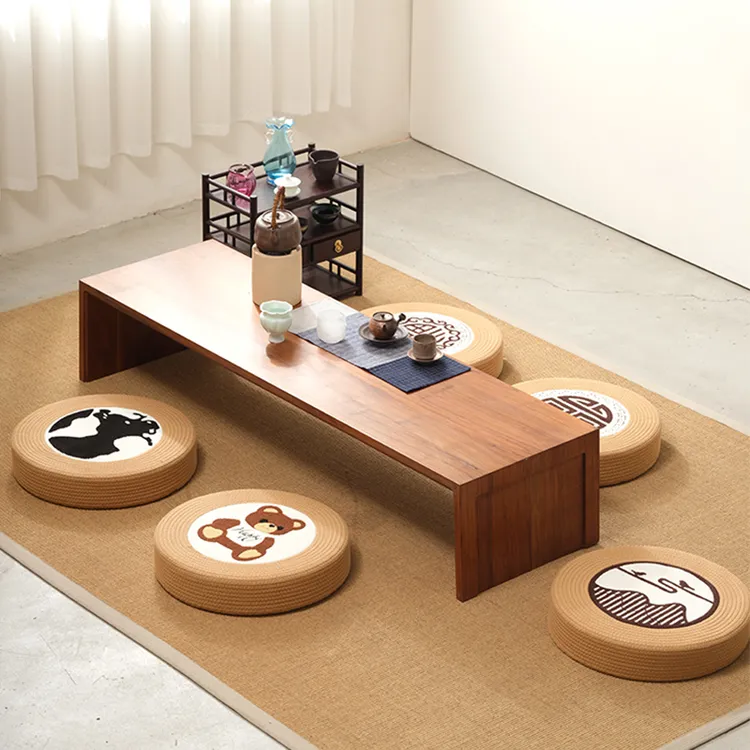 日式亚麻坐垫客厅阳台飘窗榻榻米优质地上加厚拜坐墩打坐禅修坐垫