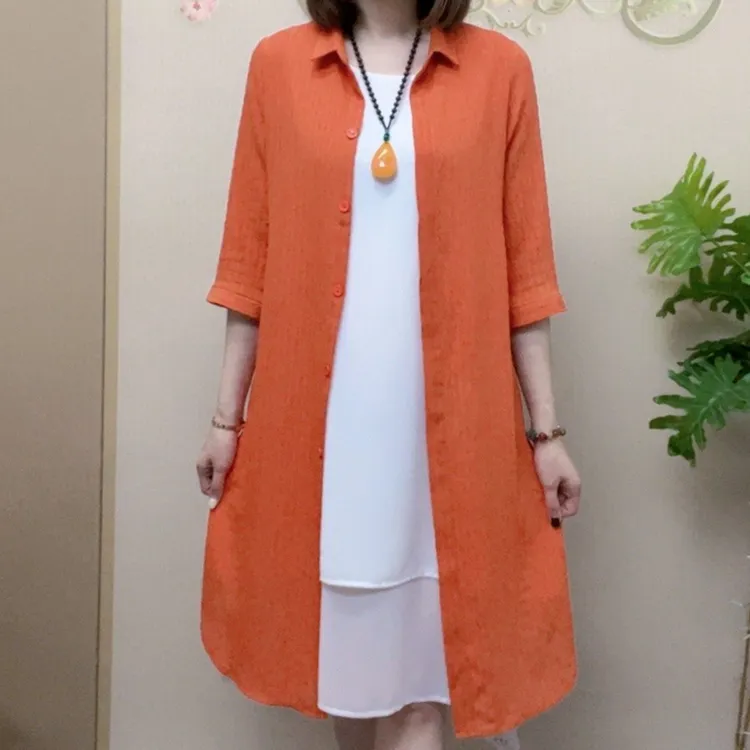 外套中长款防嗮衣薄款女开衫外披外套