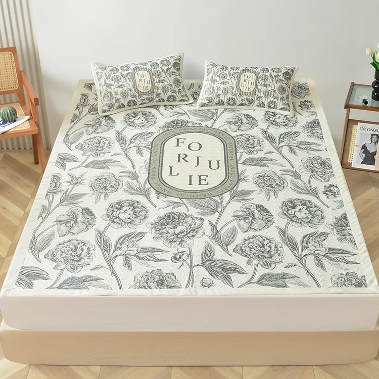 金典轻奢大版数码印花乳胶席三件套23C013