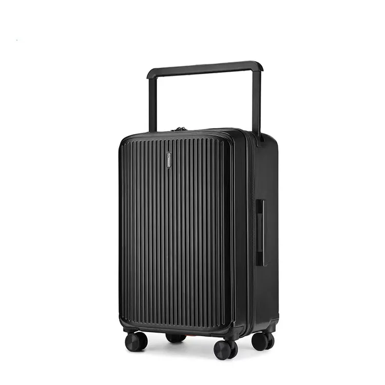 新美艺品牌超轻静音万向轮行李箱高档条纹拉杆箱