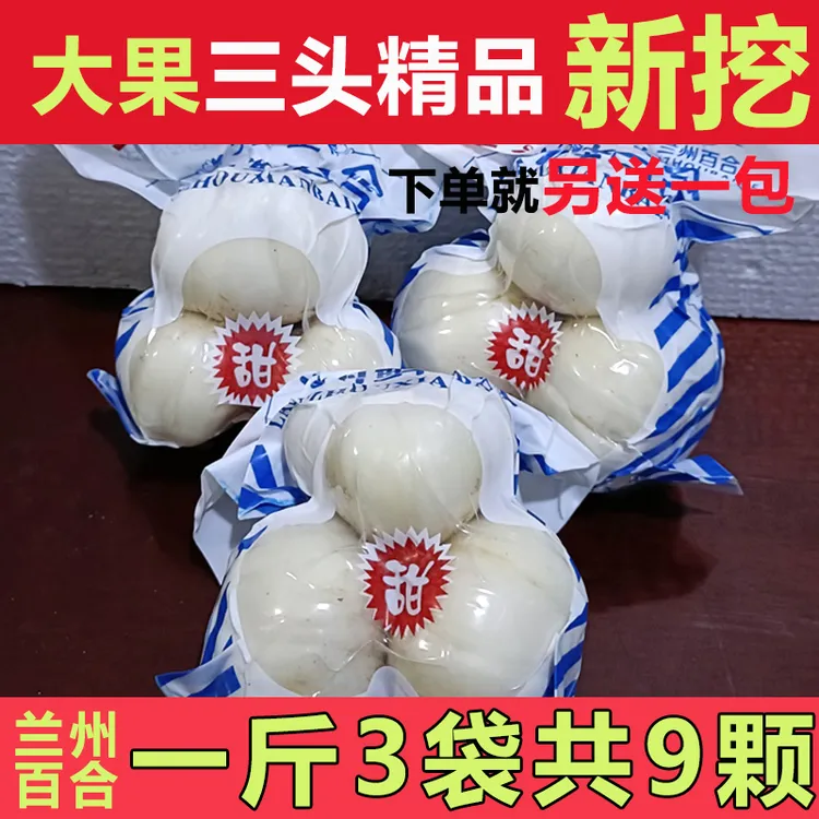 【新挖精选】新鲜甜百合三头皇大果500g九年生兰州食用百合