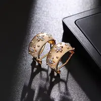 铜合金耳饰 《货号6108》 B宫廷拉丝四叶草耳环