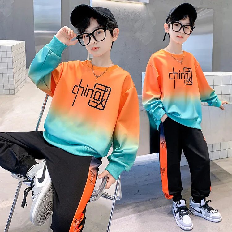 儿童装男童春装套装2024新款春秋款男孩春季运动中大童帅气卫衣潮