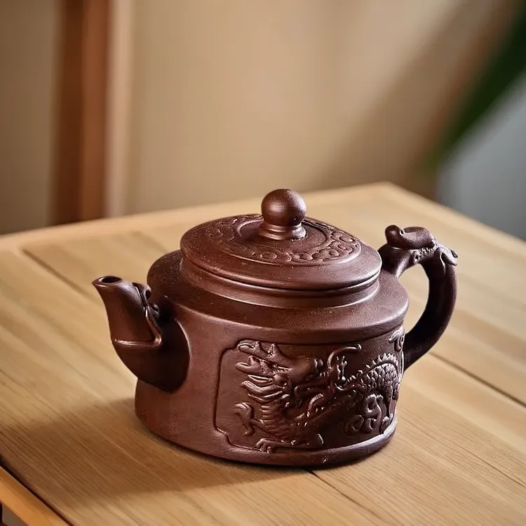 茶道用具大号宜兴茶杯泡茶壶家用大容量紫砂壶朱泥壶功夫手工过滤