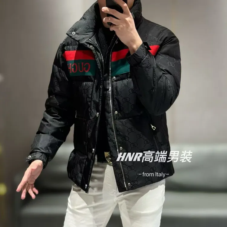 高级感字母刺绣拼色图案简约时尚休闲潮流百搭羽绒服8170
