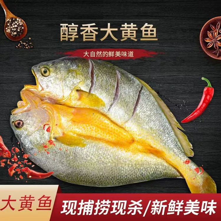 黄鱼海鲜开背去内脏大黄鱼买6条送2条醇香黄鱼鲞美味200/300g条