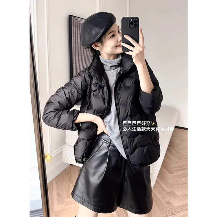 美洋MEIYANG 速暖鹅绒服 50+高阶尼龙*轻暖短款羽绒服打底
