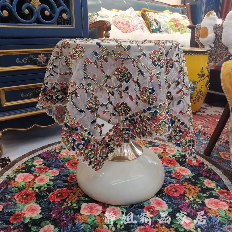 复古轻奢高端定制床头柜子盖巾 空调盖巾桌面垫子