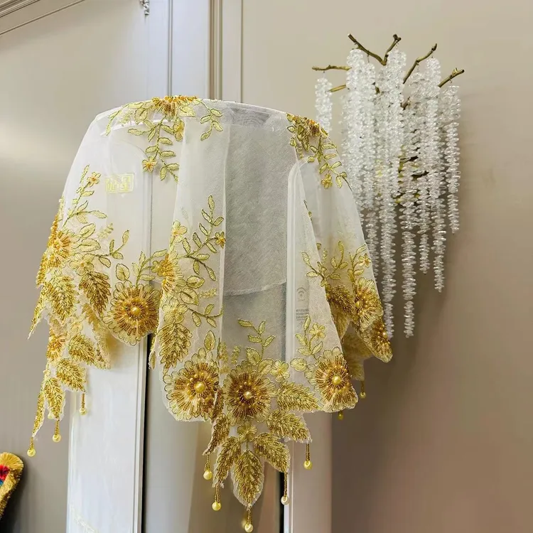 出口品质手工穿珠外贸桌布茶几布盖巾