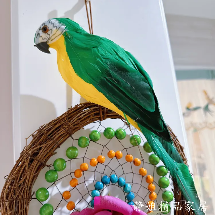 仿真可爱鹦鹉挂式摆件彩色装饰