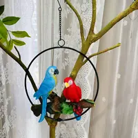 高档树脂美风别墅阳台庭院鹦鹉挂件摆件