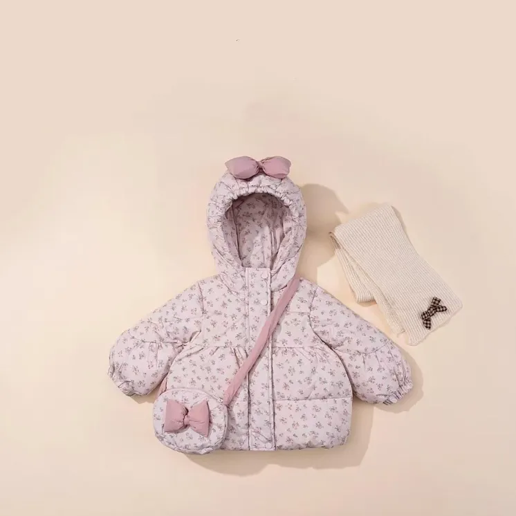 女童加绒加厚款棉服冬装保暖加厚儿童粉色婴童韩版中长款外套