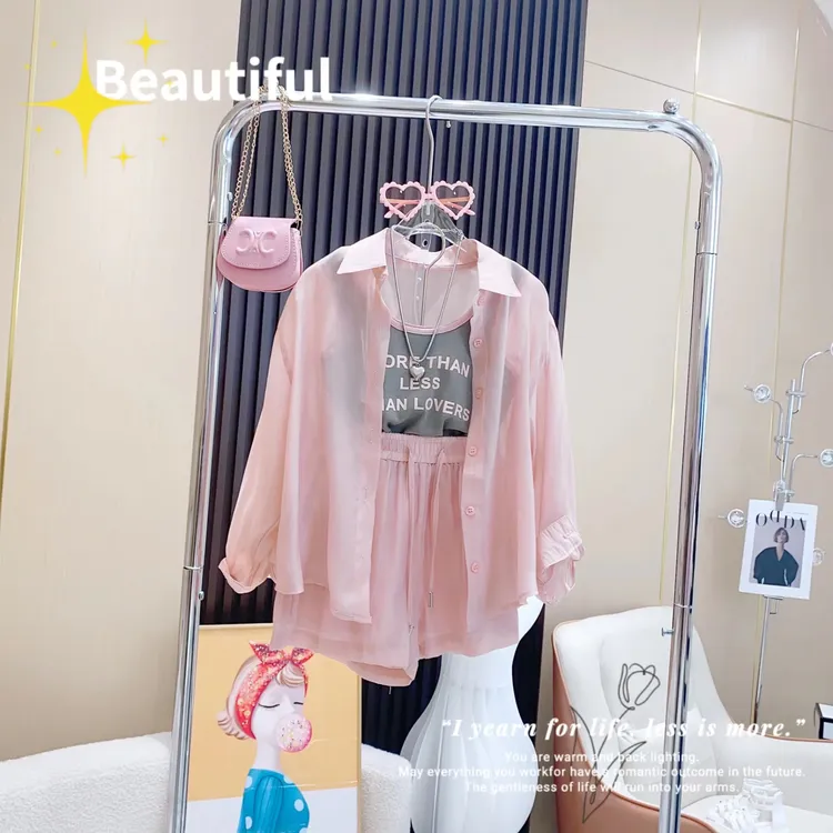 女童装时髦套装洋气2023新款童装大童夏装儿童夏季防晒三件套网红