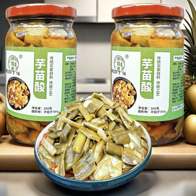 拌饭婆芋苗酸农家传统即食下饭菜微酸辣瓶装腌制瓶装下饭菜