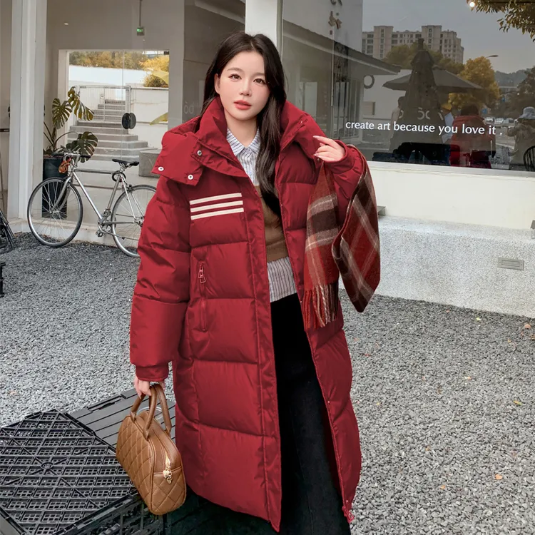 脱卸连帽棉衣女中长款加厚冬季新款韩版休闲棉袄宽松棉服外套