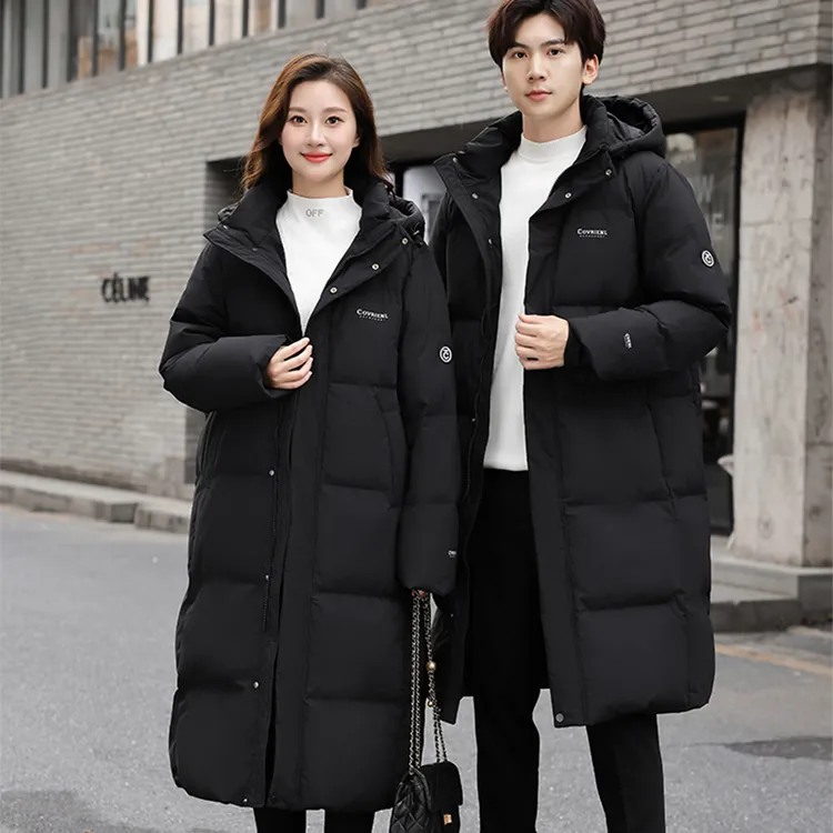 【男女同款】情侣装棉服女中长款过膝加厚连帽棉衣冬季新款棉袄外套