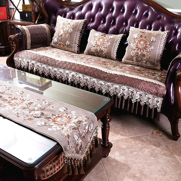 沙发垫欧式四季通用布艺真皮防滑123组合套装全盖沙发罩美式坐垫