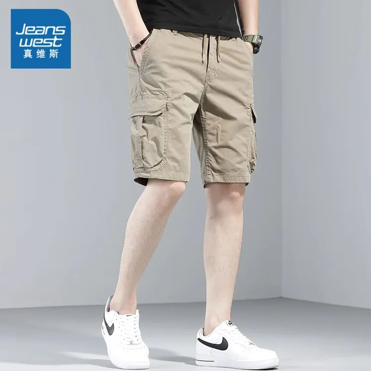 Jeanswest/真维斯工装短裤子男士夏季宽松直筒中裤美式休闲五分