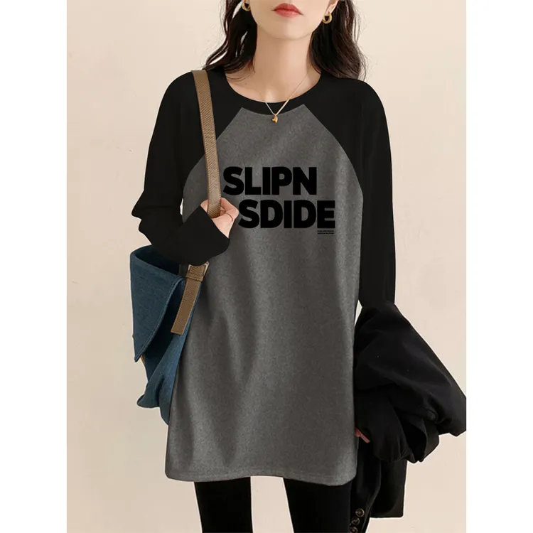 纯棉中长款长袖t恤女2025秋冬季打底衫慵懒风洋气时髦遮肚子上衣