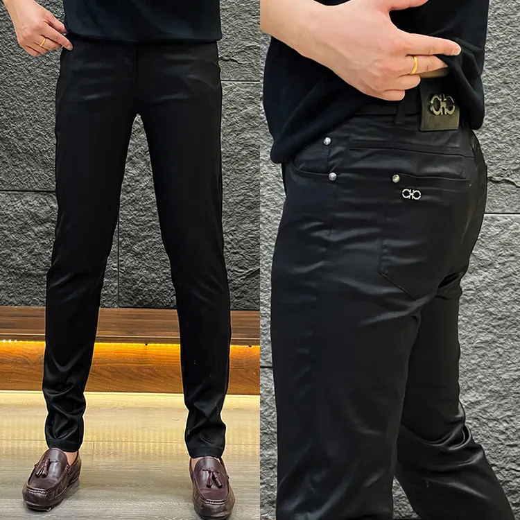 男款黑色男士休闲裤西裤商务休闲裤舒适垂感修身裤弹力免烫小脚裤