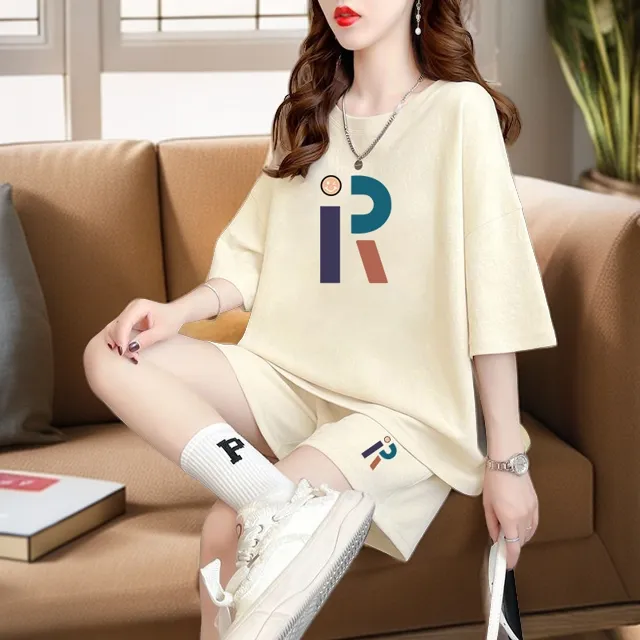 2025年夏季新款女装小个子圆领短袖T恤短裤韩版洋气休闲运动套装