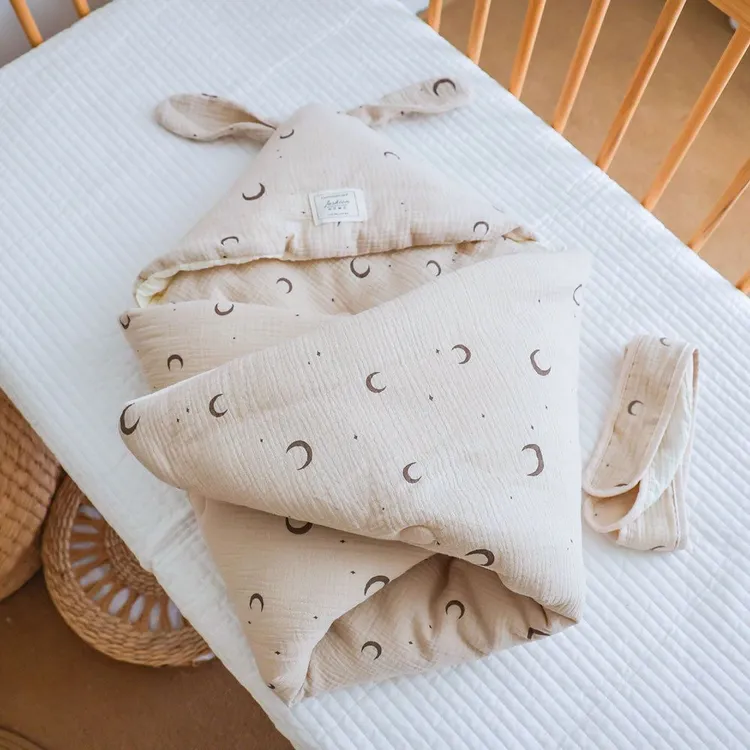 新生婴儿加厚秋冬豆豆抱被纯棉初生宝宝四季款包裹被产房棉襁褓巾