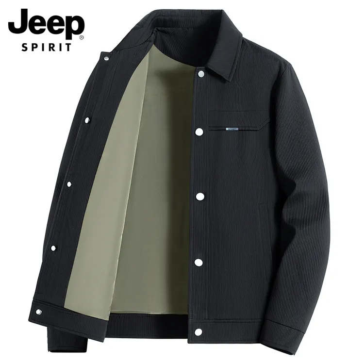 JEEPSPIRIT吉普男士夹克秋冬休闲工装外套男款新款翻领潮流外衣男