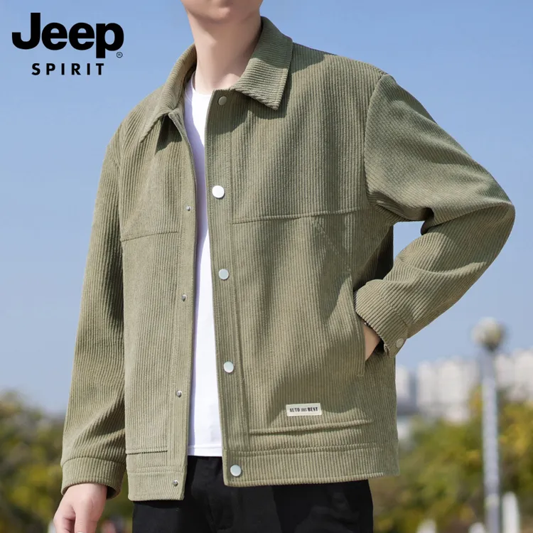 JEEPSPIRIT吉普男士秋季休闲夹克男款高档潮牌外套春秋工装外衣男