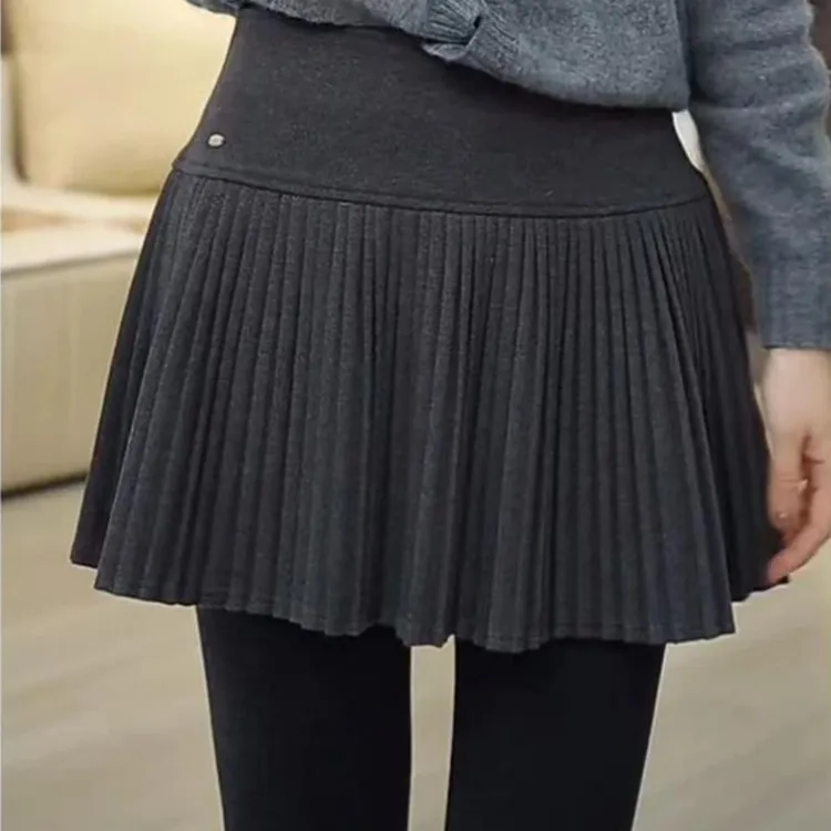 洋气毛呢百褶裙2024冬款大码胖mm时尚显瘦半裙时尚百搭a字半身裙