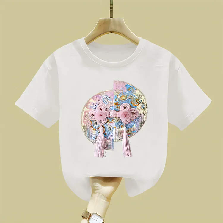 100%纯棉童短袖t恤夏季装2024新款中小童男女孩半袖衣童装宝宝衫