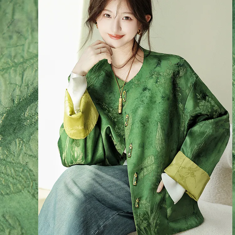 双面国风|2025春秋古风新款印花圆领新国风新中式女装