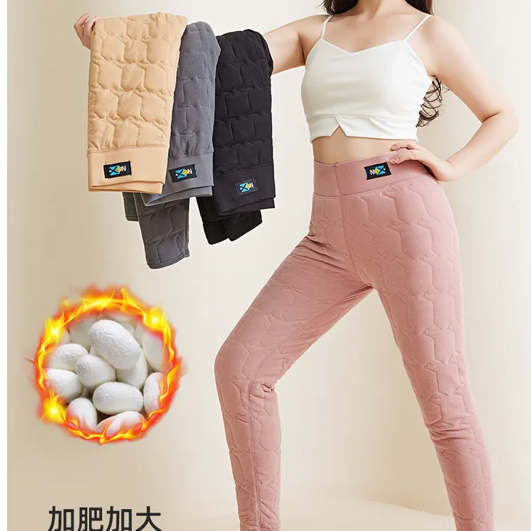 冬季高腰加绒加厚保暖外穿秋裤棉裤贴身加大秋冬内穿定位线二棉裤