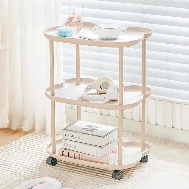家用床头柜沙发现代简约茶几边柜奶油风床边桌客厅迷你移动置物架