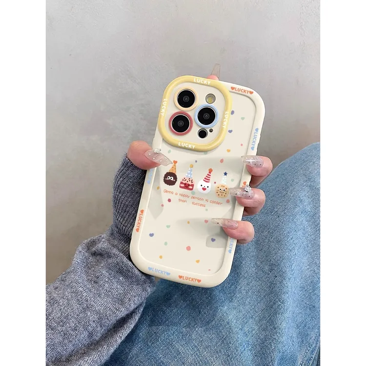 高级感曲奇饼干适用iPhone14苹果13全包手机壳15promax可爱硅胶11