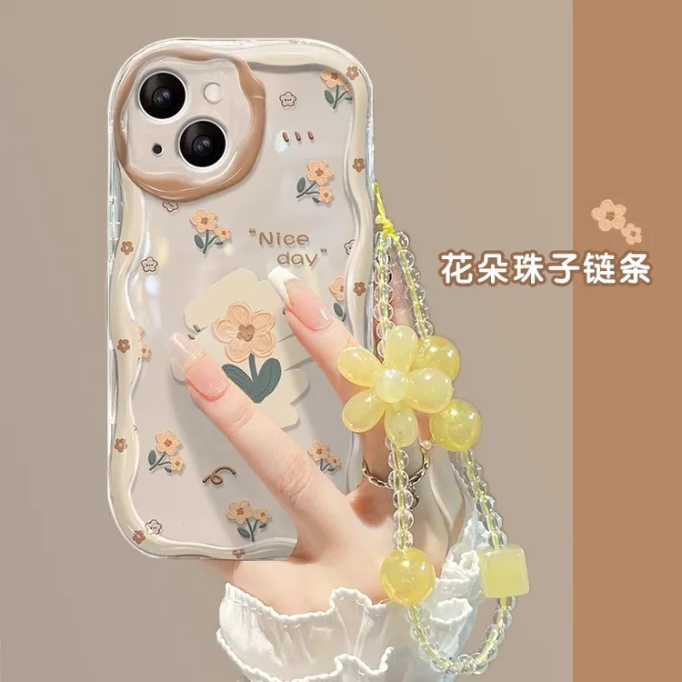 满屏小黄花适用iPhone13苹果15手机壳14promax简约12小清新11小众