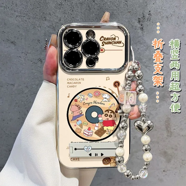 大视窗唱片小新适用苹果13卡通手机壳14promax创意iPhone15网红12