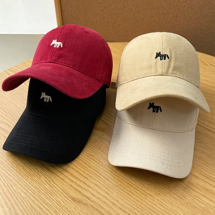 磨毛小狐狸棒球帽女春秋季加大加深宽檐鸭舌帽百搭情侣运动帽时尚