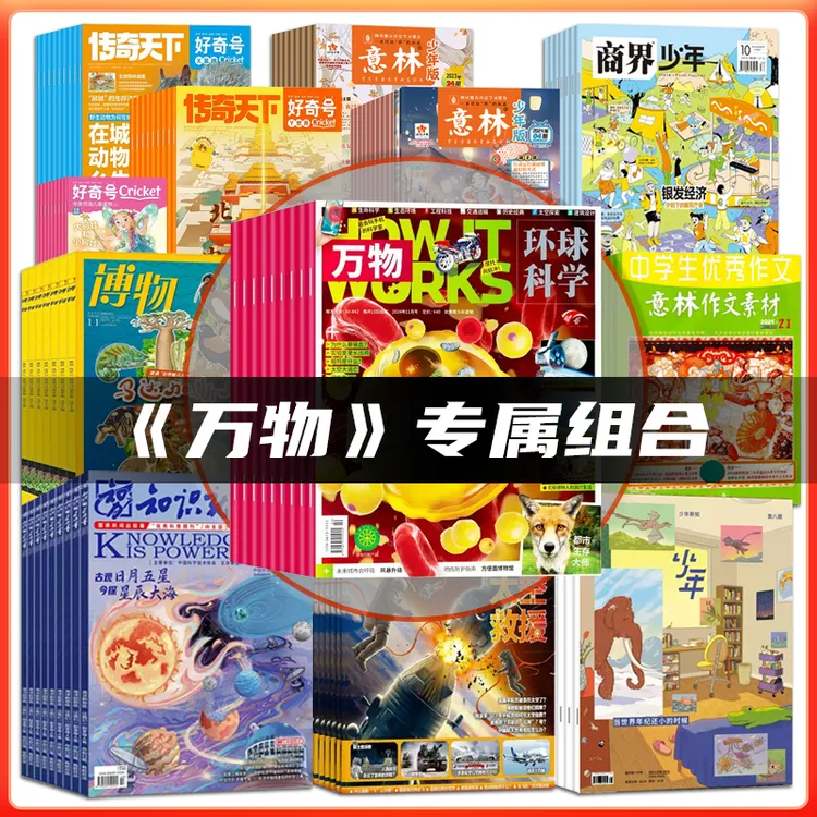 万物杂志好奇号博物商界少年新知问天意林十月文学25年组合订阅