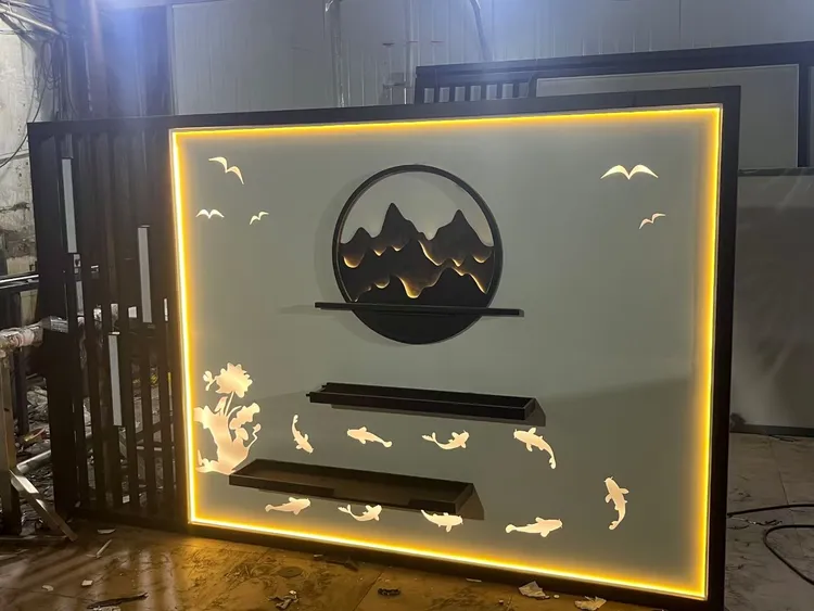 不锈钢庭院隔断院子户外现代新中式金属屏风墙室内外装饰隔断墙