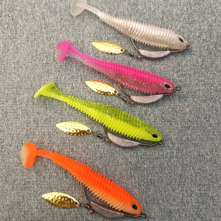 狗鱼专用11厘米18克大T尾 路亚饵 腹铅曲柄钩 噪音片