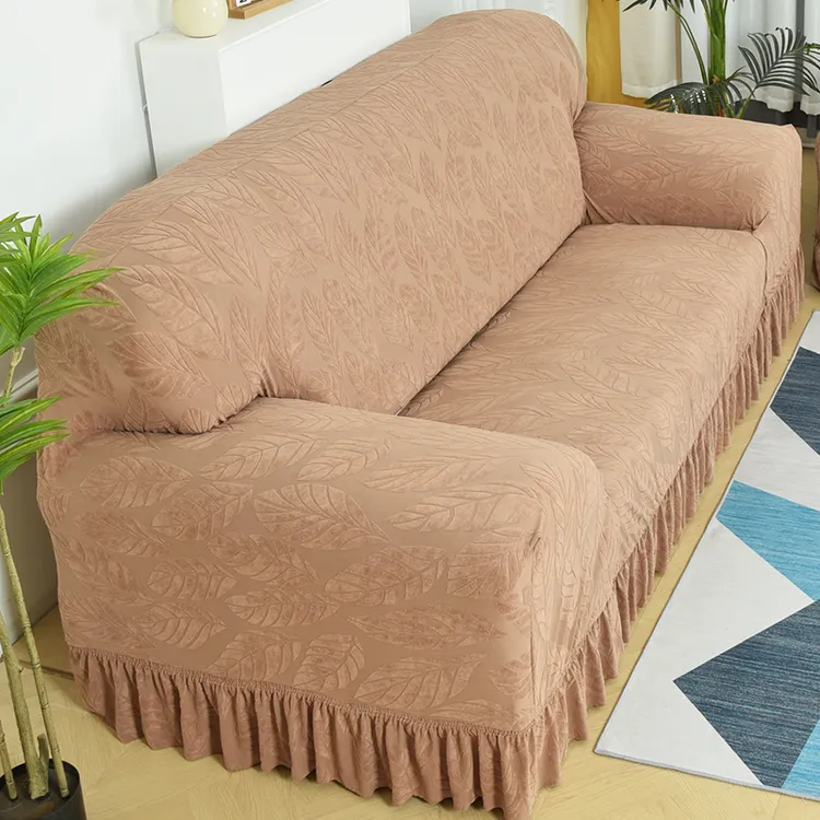 老式裙摆沙发套全包围万能套一体式弹力防滑防猫抓沙发罩四季通用