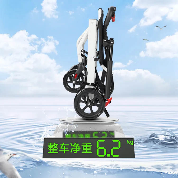 ZIIVIEVS/芝卫铝合金手动轮椅车折叠轻便老年人残疾人手推车超轻便携代步车