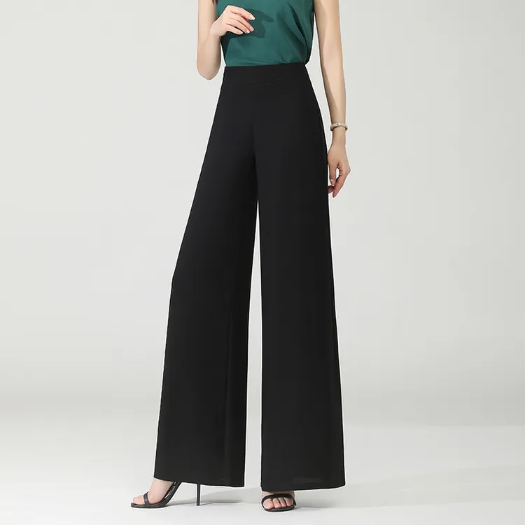 【夏季薄款】2026单层抗皱垂感黑色甩裤大码宽松时尚显瘦长裤休闲裤
