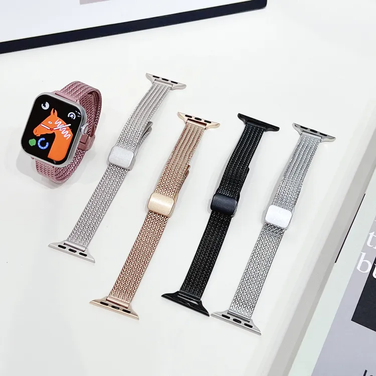 适用苹果手表表带applewatch s11/10/9麦穗磁吸卡扣iwatch ultra3