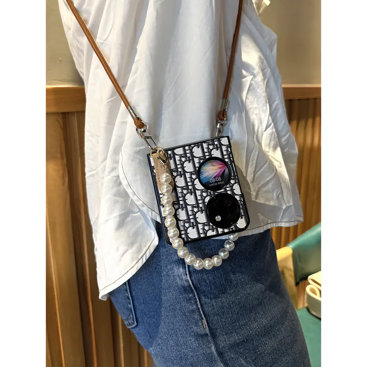 华为p50pocket手机壳新款折叠斜挎宝盒折叠保护壳pocket2手链女款